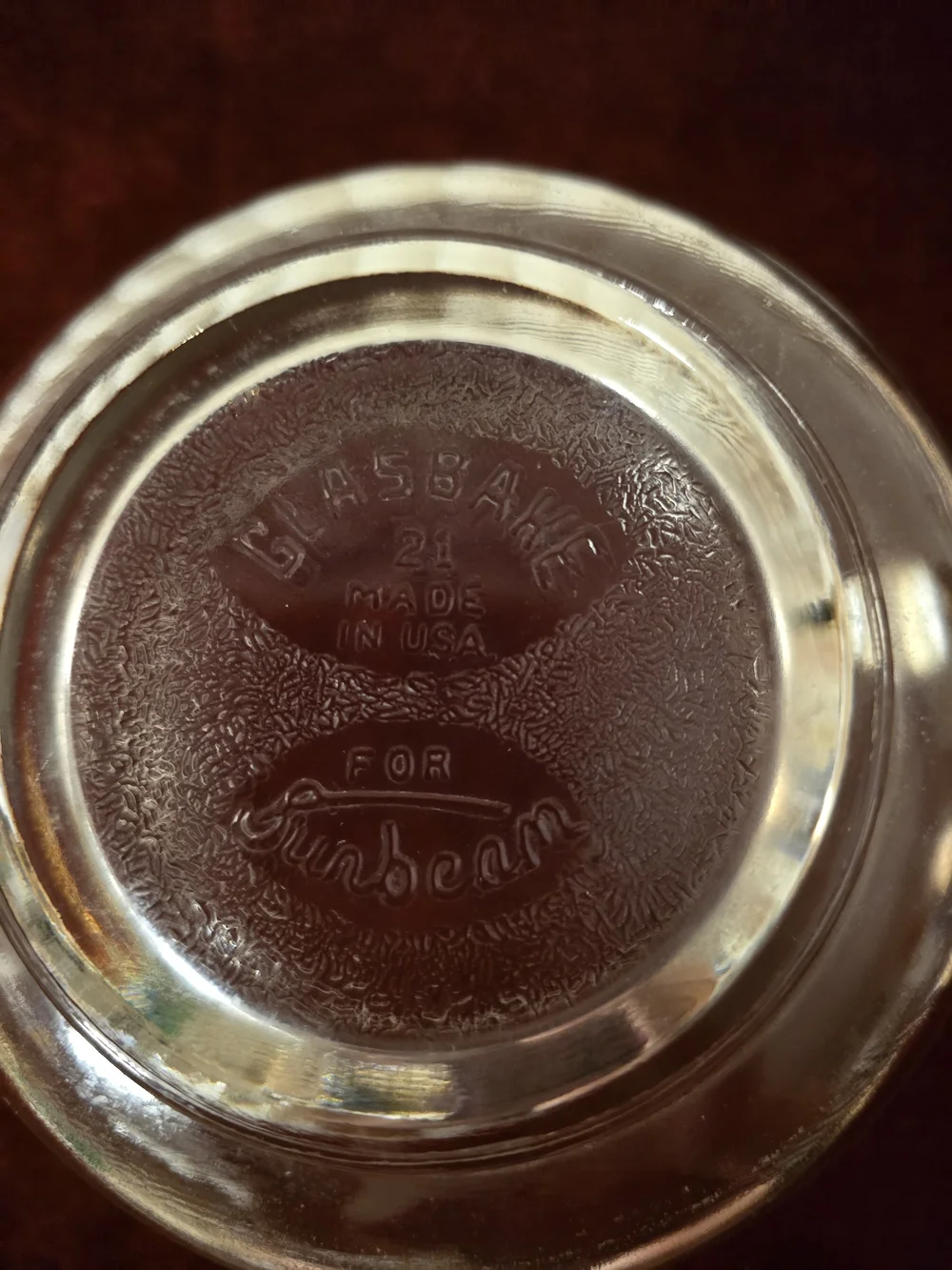 Vintage Glasbake for Sunbeam Clear Glass Spouted Mixing Bowl #21